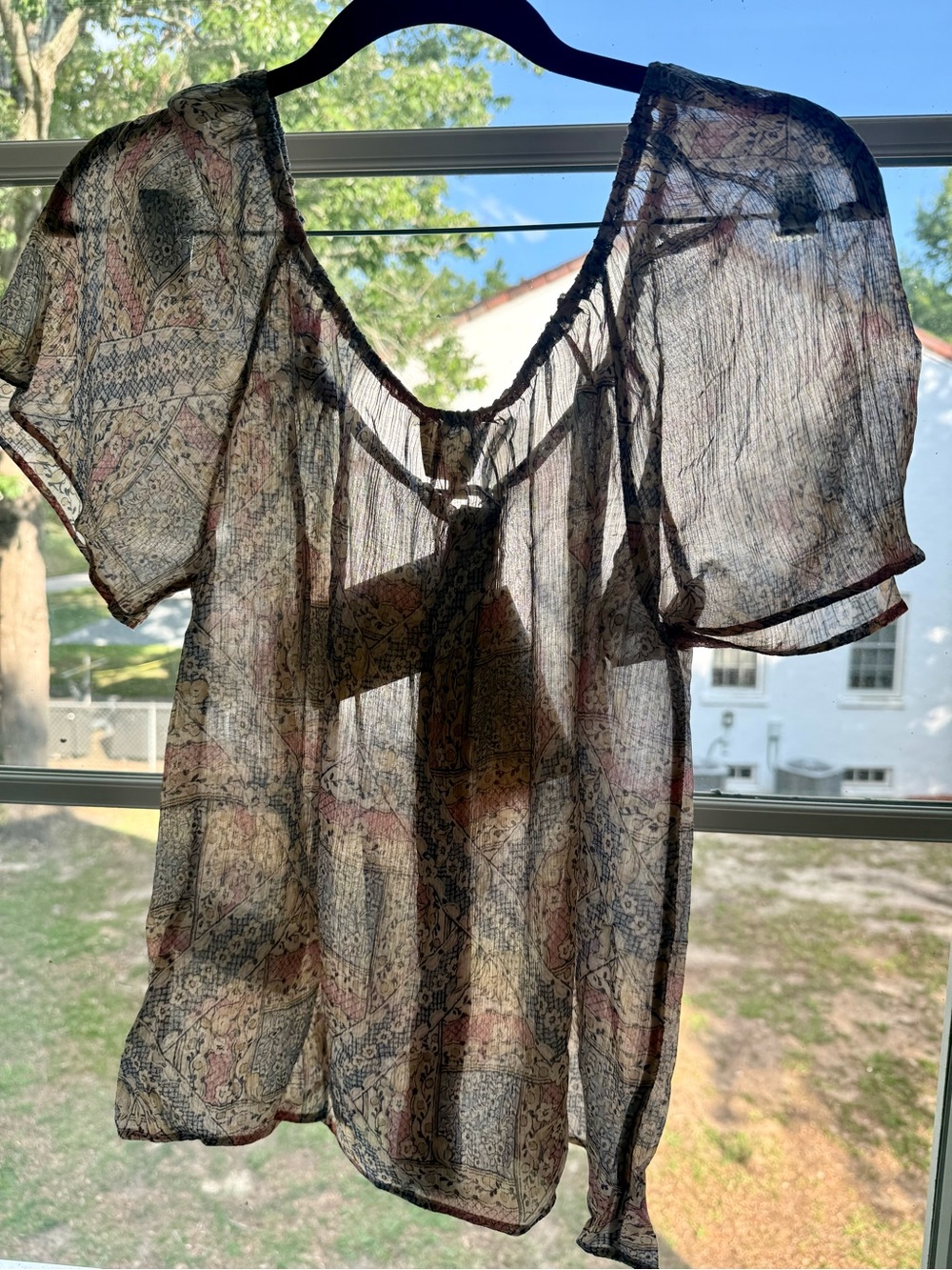 Sezane Vikaly Blouse in Mozaique Print size 6 Viscose/silk blend NWT - Picture 7 of 10